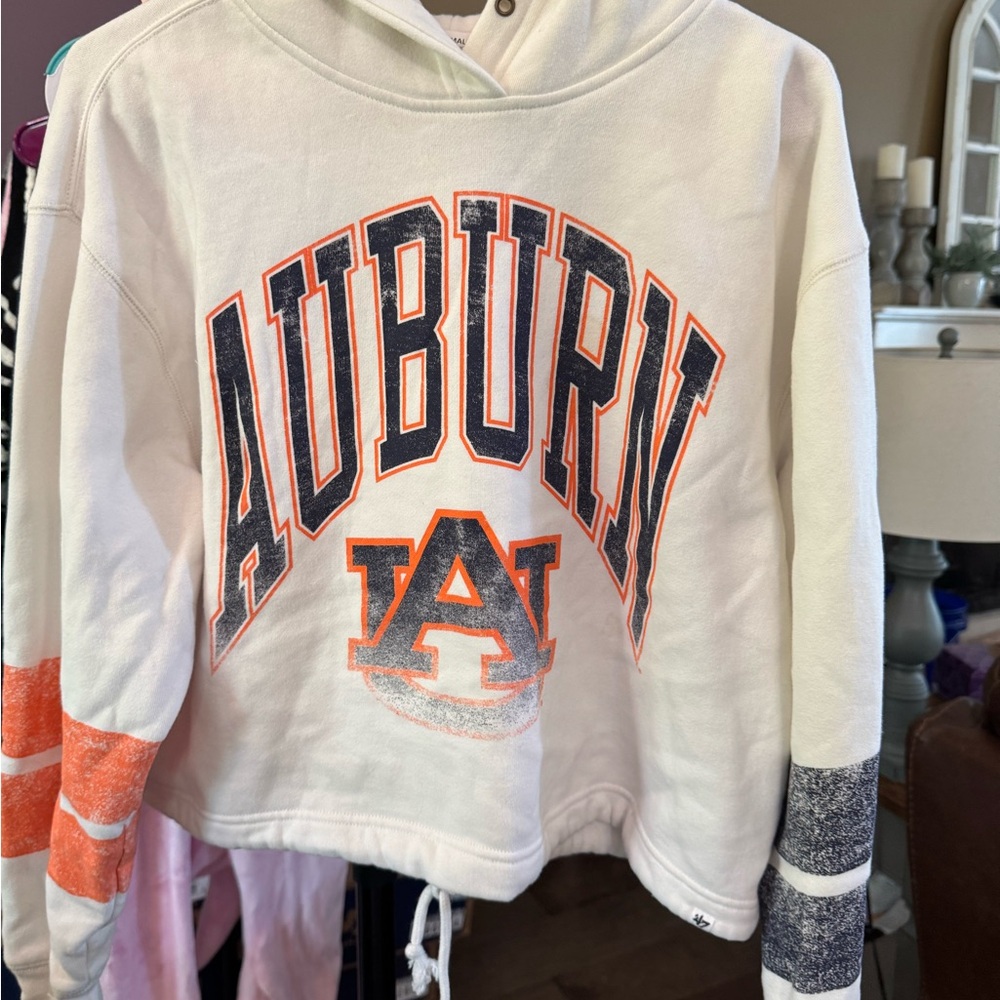 Auburn University Women's White and Orange Hoodie